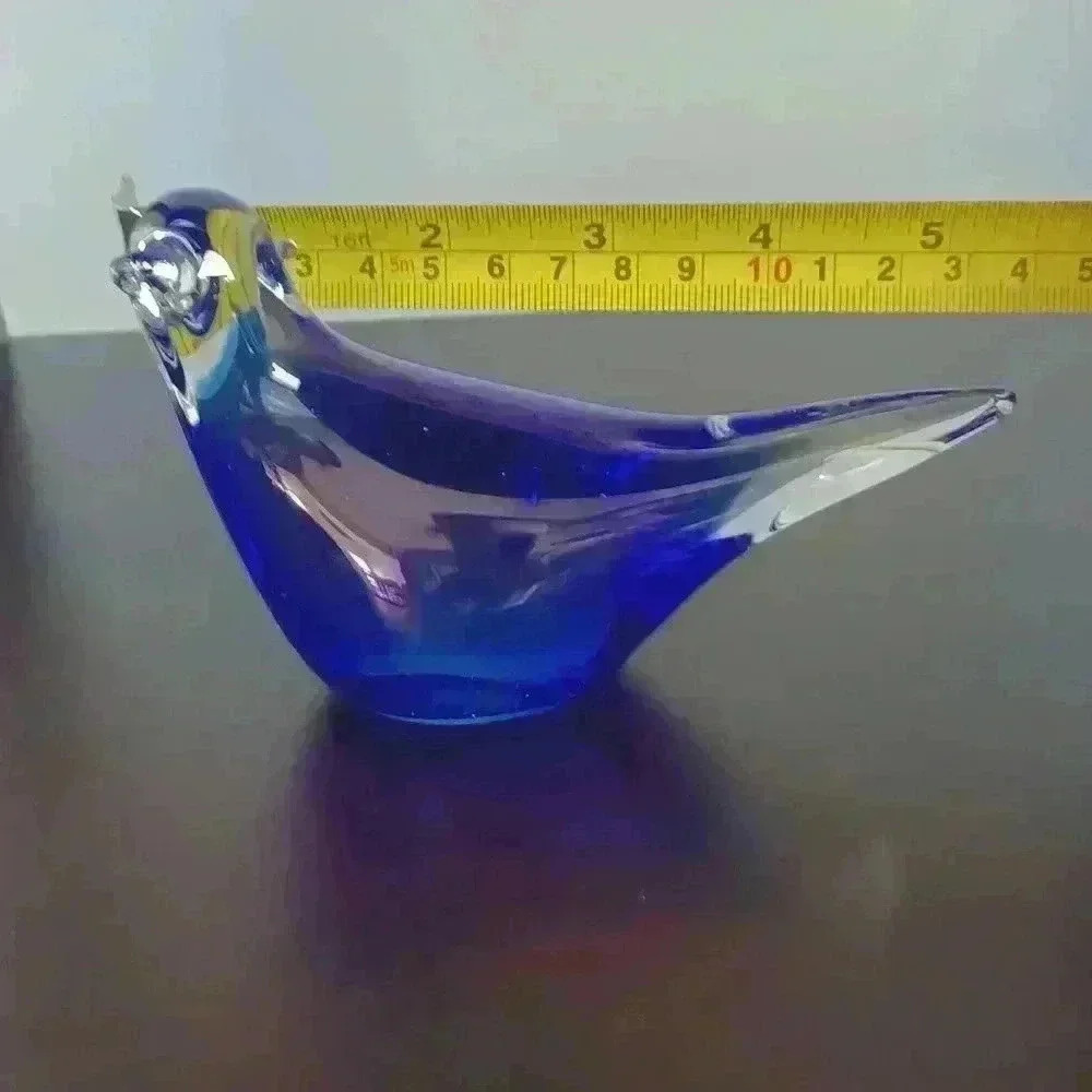 Vintage Ganz Cobalt  Blue Hand Blown Glass Bird Decoration Paperweight - Picture 9 of 9